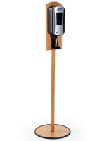 Oak Purell Floor Stand with Weighted Base
