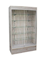 Barnwood display case with tempered glass