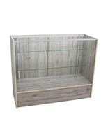 Display counter with tempered glass