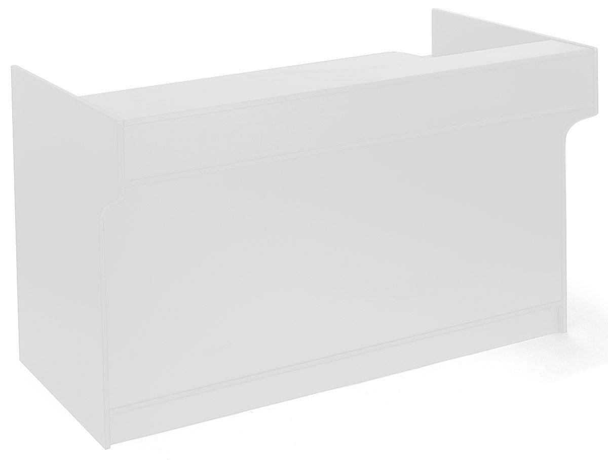 72" Cash Wrap w/ Adjustable Storage Shelves & Pull-out Drawer - White
