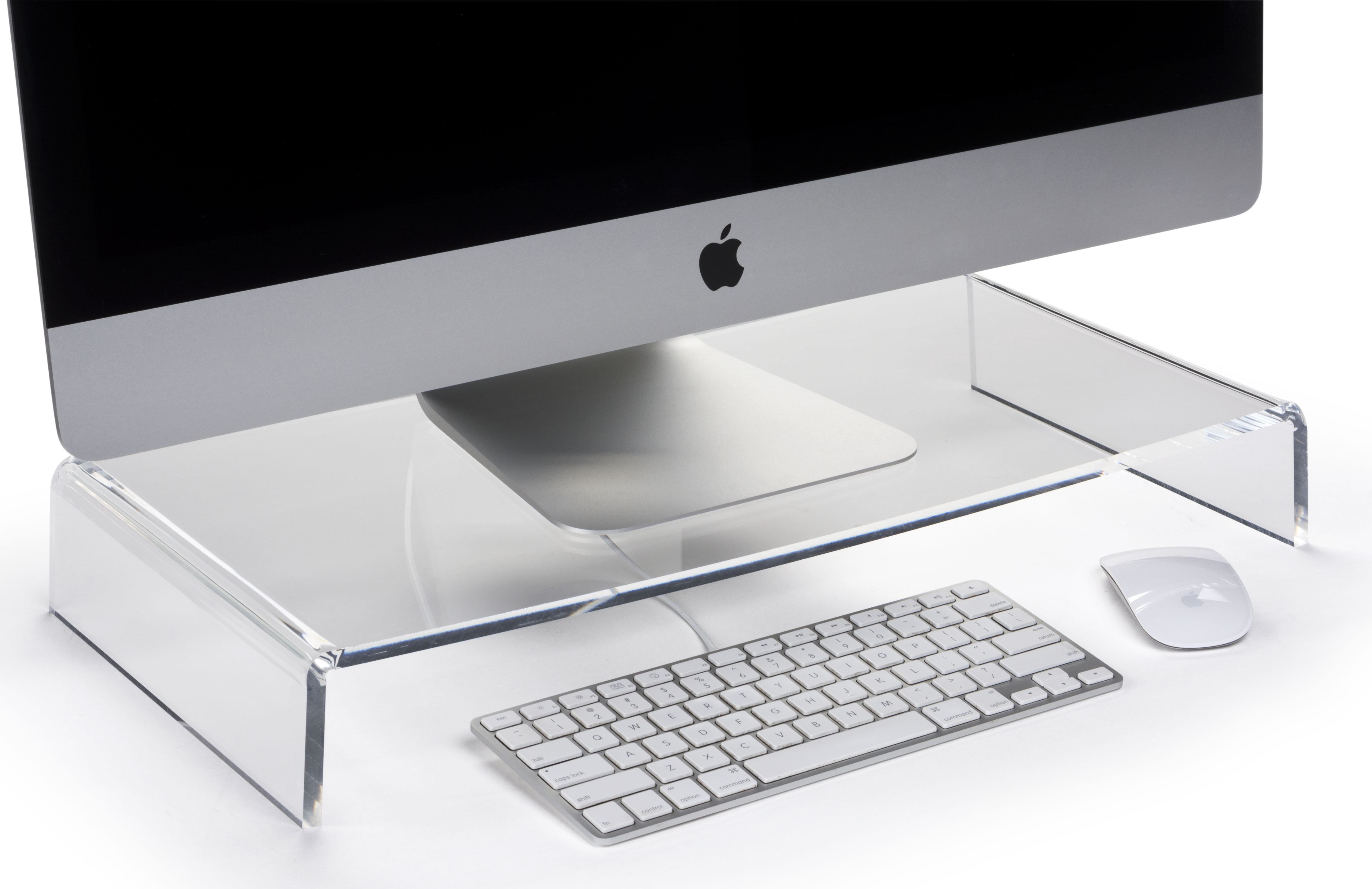 Acrylic Monitor Stand | Clear Polished Design