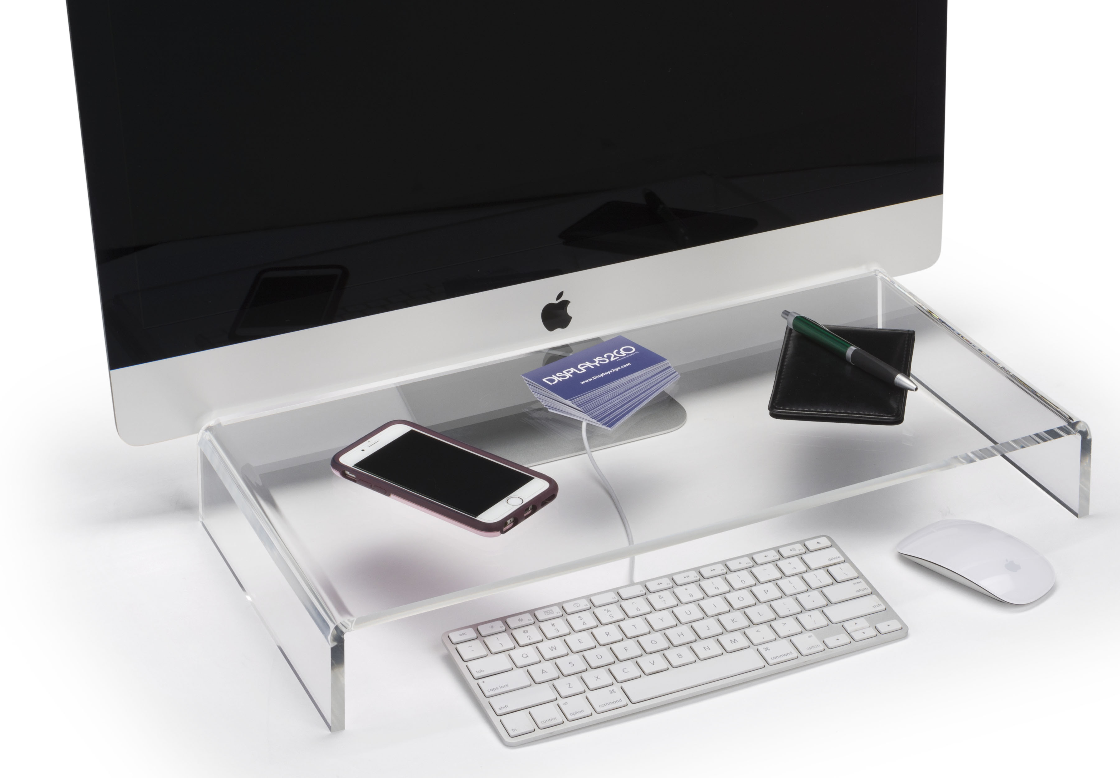 Acrylic Monitor Stand | Clear Polished Design