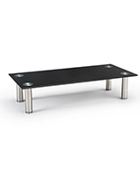 Modern black glass desk riser