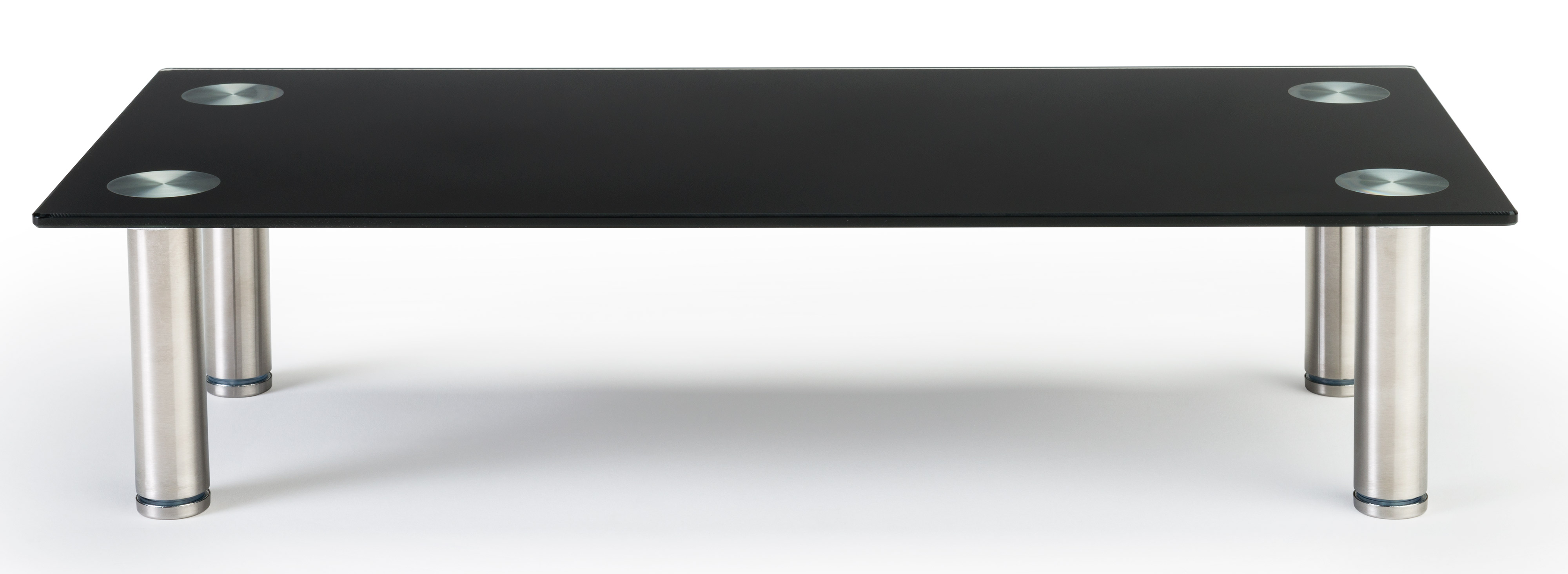 Tempered Glass Monitor Riser, (4) Silver Standoffs - Black - Image 2