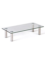 Modern clear glass riser shelf stand