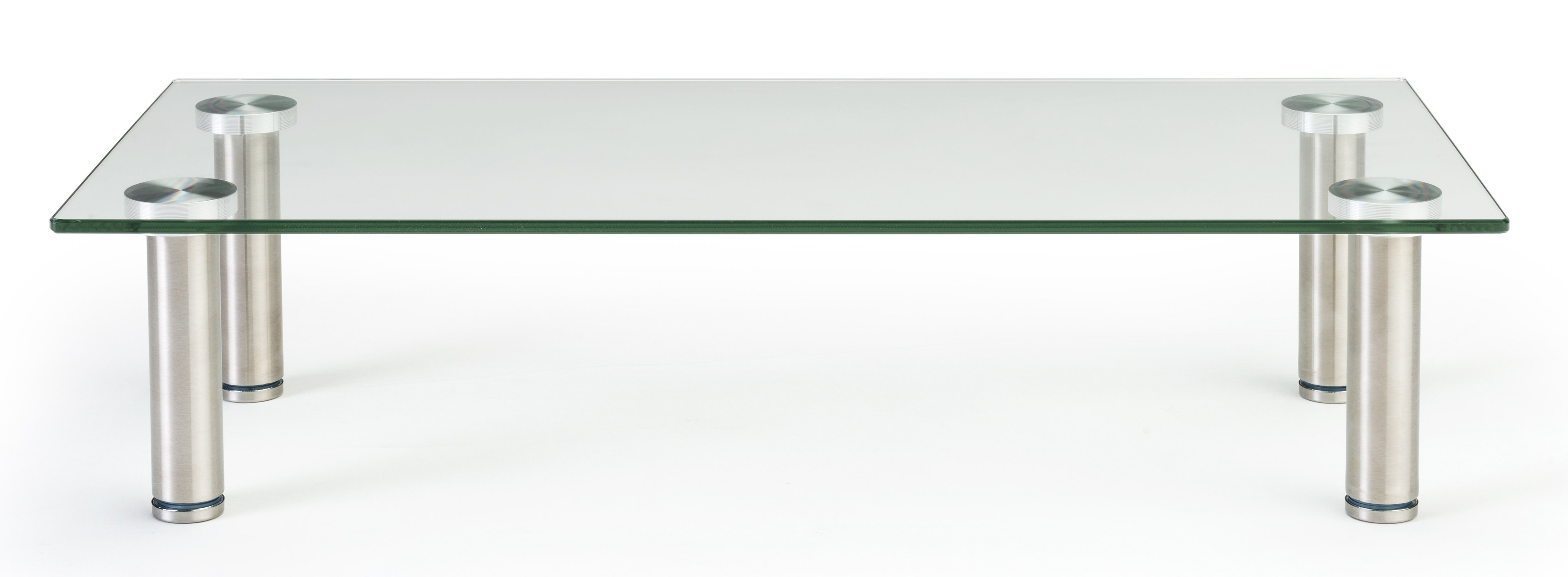 Tempered Glass Monitor Riser, (4) Silver Standoffs - Clear - Image 2