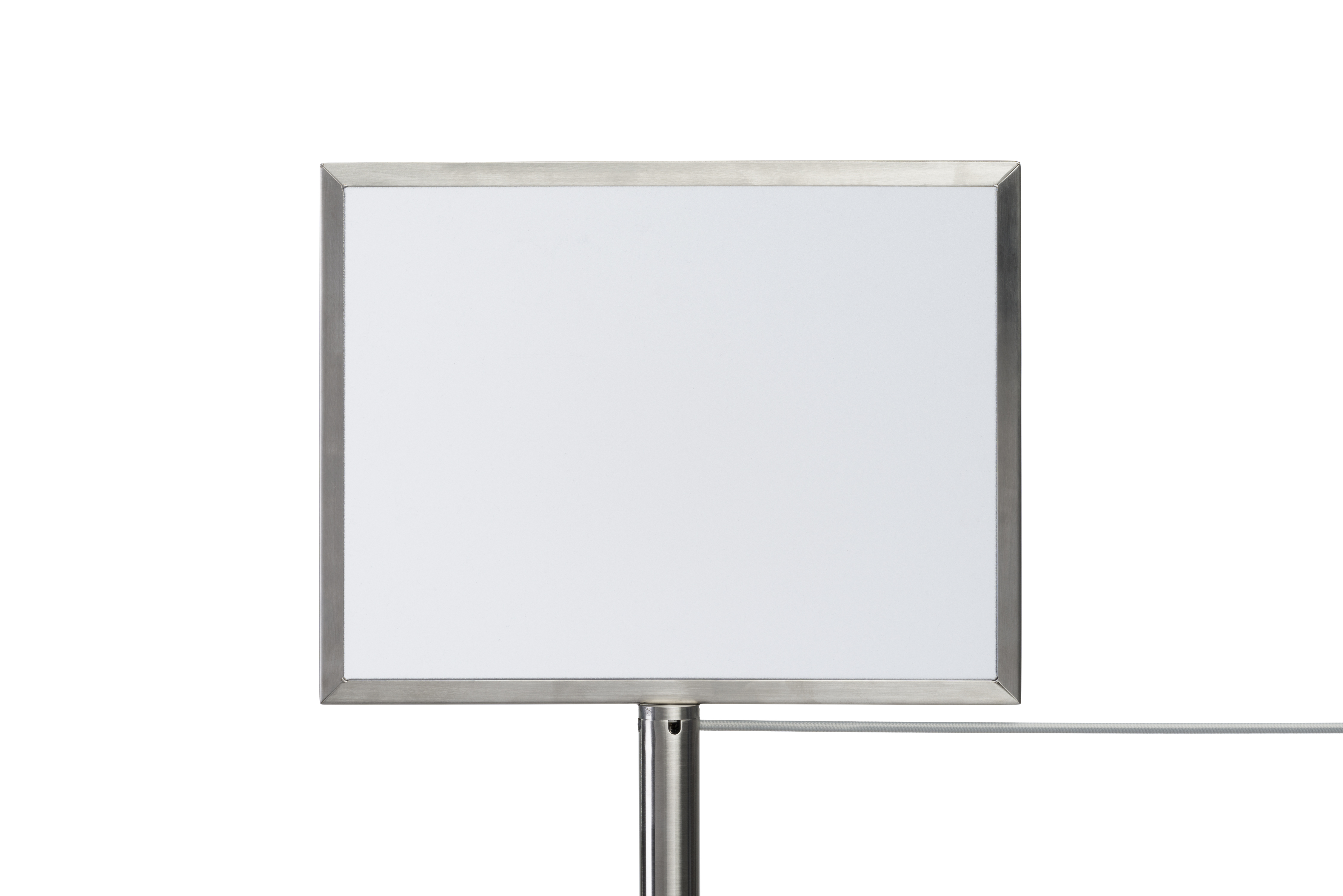 Vertical Stanchion Signage Cap | 11 x 8.5 Silver Sign Frame | Displays2Go
