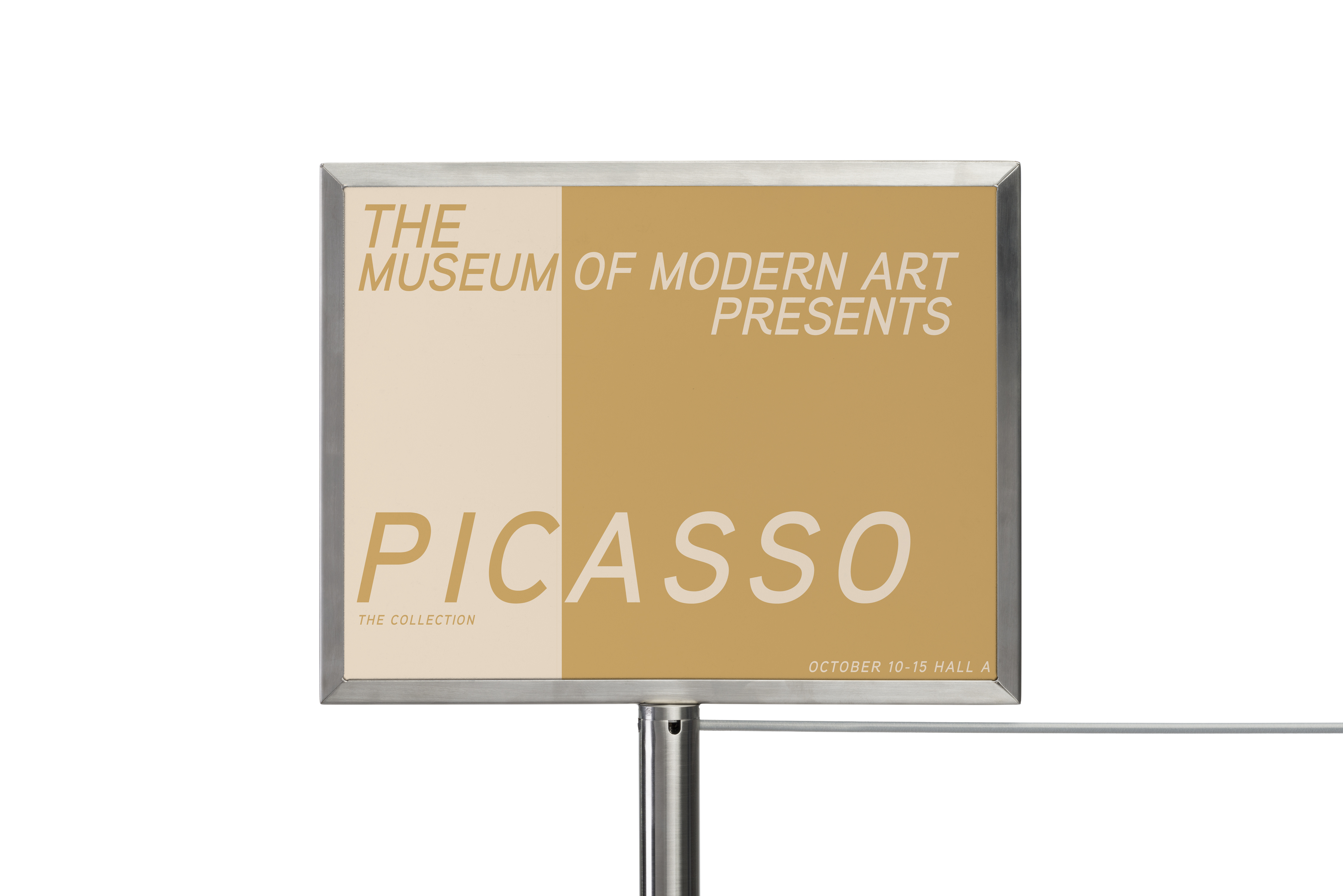 Vertical Stanchion Signage Cap | 11 x 8.5 Silver Sign Frame | Displays2Go