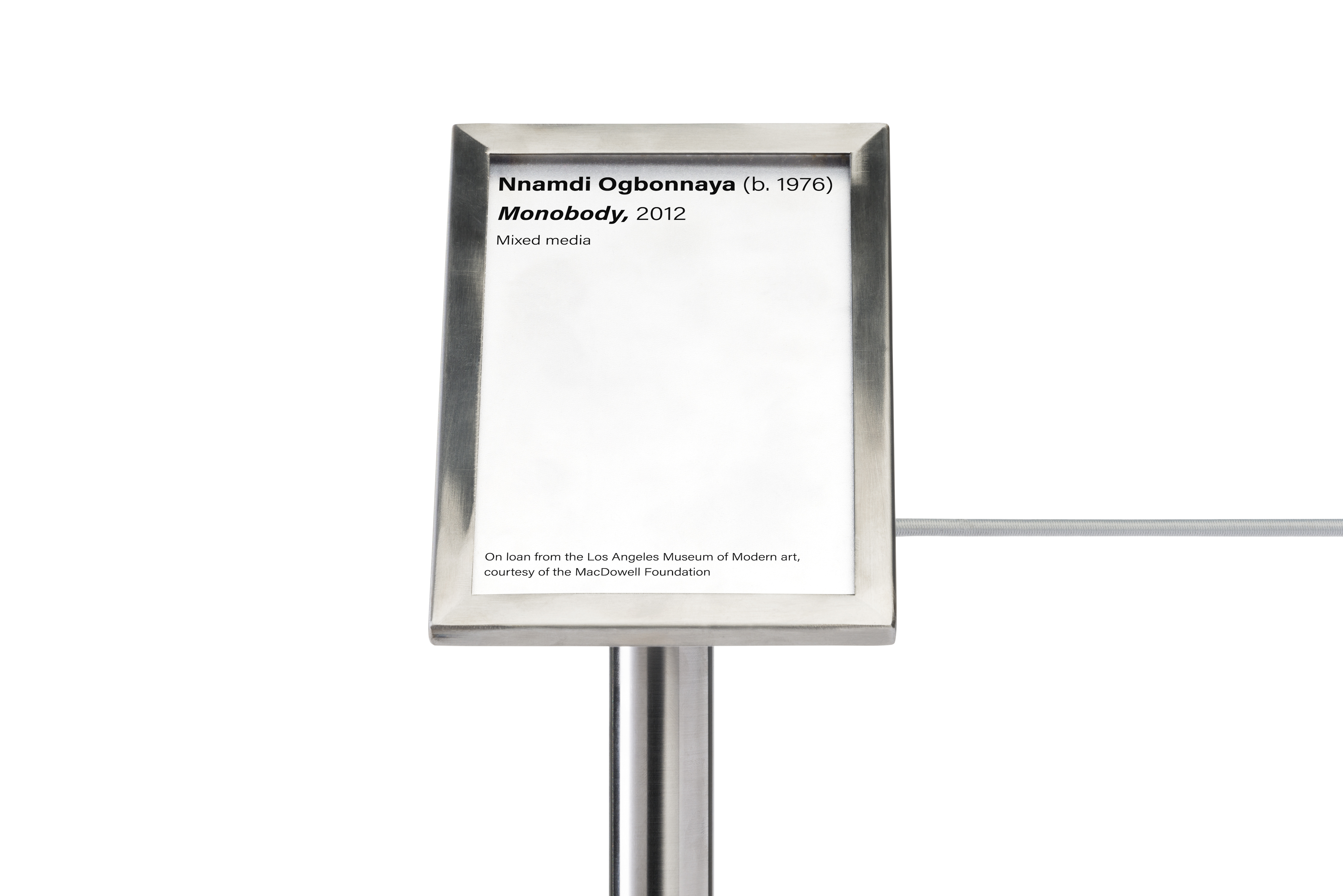Exhibit Barrier 45-Degree Label Holder | 4 x 6 Silver Sign Frame