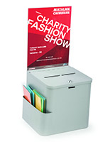 Silver Ballot Box with Sign Holder