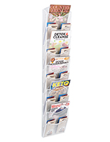 This mesh wall magazine rack with overall dimensions of 10.1 inches by 50.8 inches