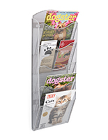 Mesh wall magazine rack with a silver finish