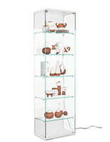 Glass curio cabinet with tempered glass