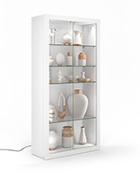 Retail glass display cabinet with tempered glass