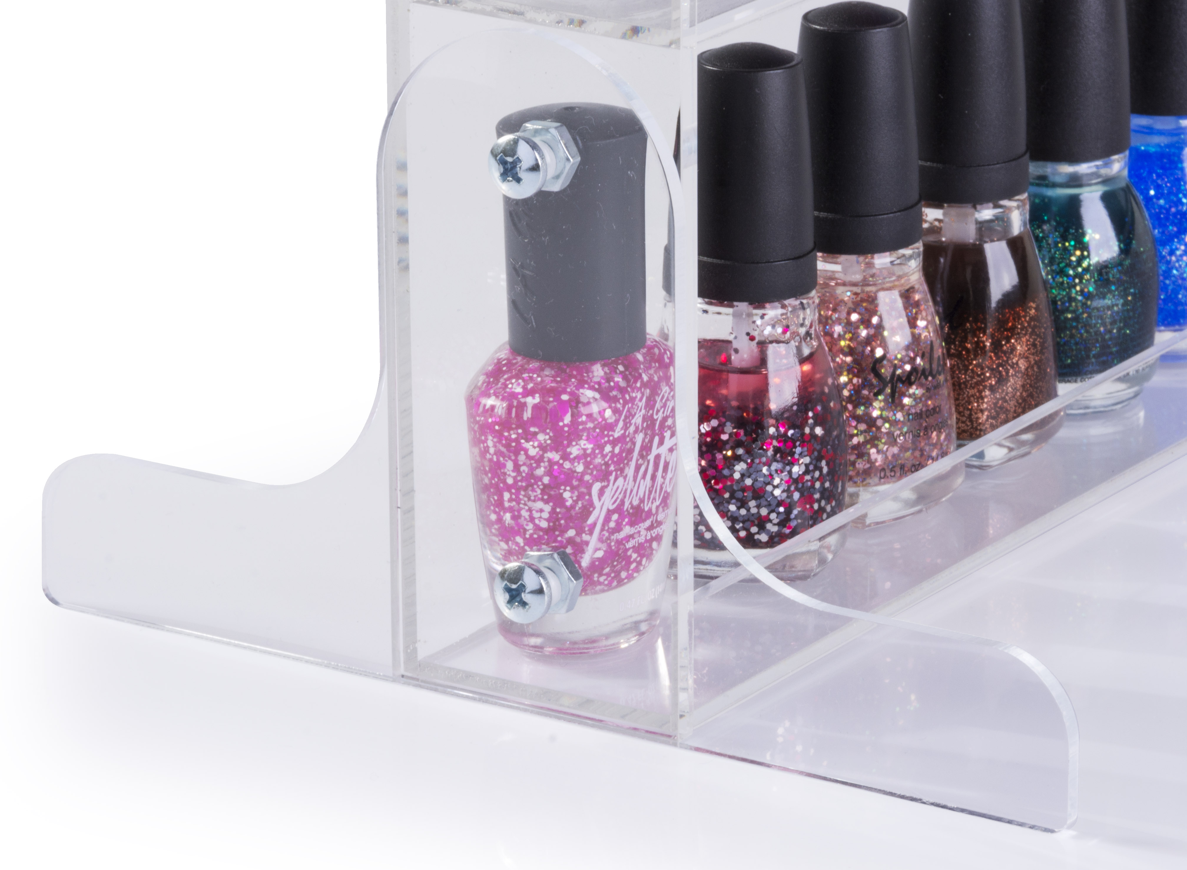 Nail Polish Rack | Acrylic Stand & Wall Mount Manicure Bottle Storage ...