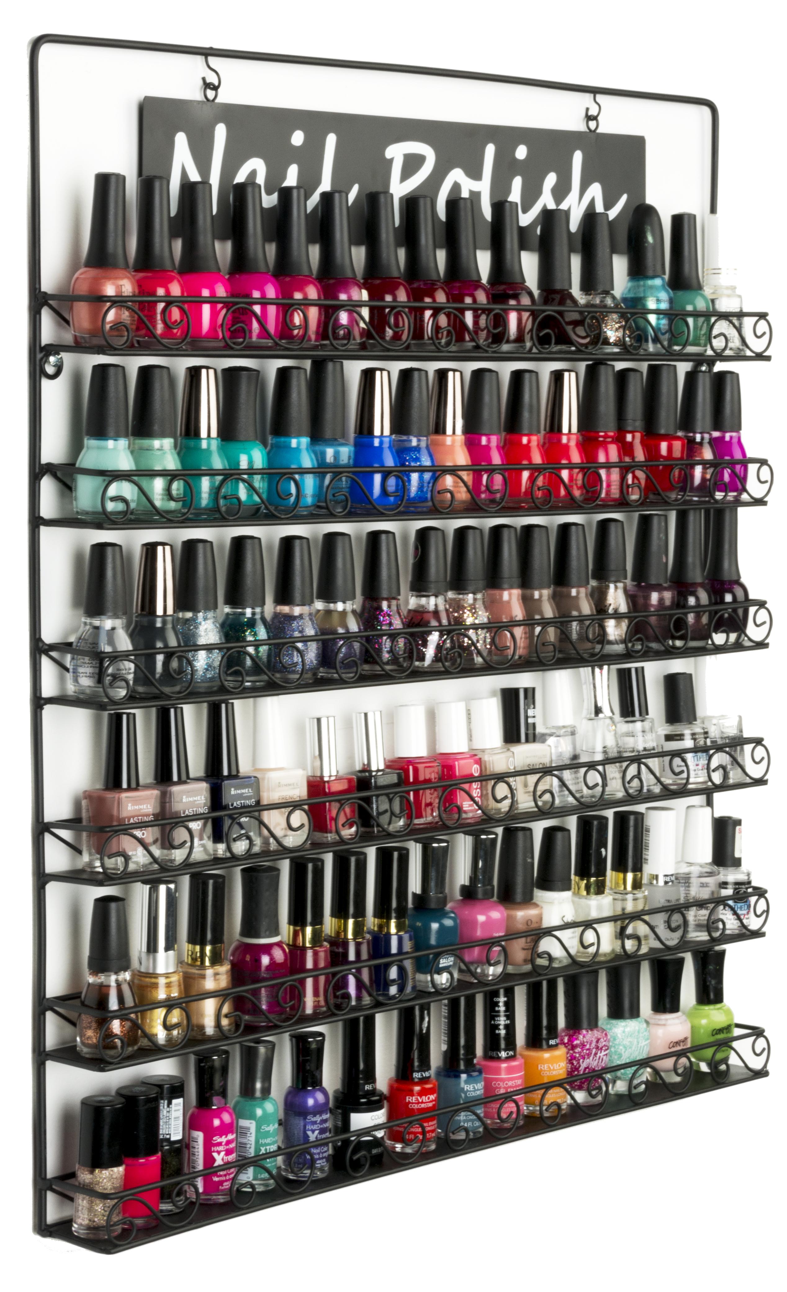 Hanging Nail Polish Rack with 6 Shelves Holds up to (102) Bottles ...