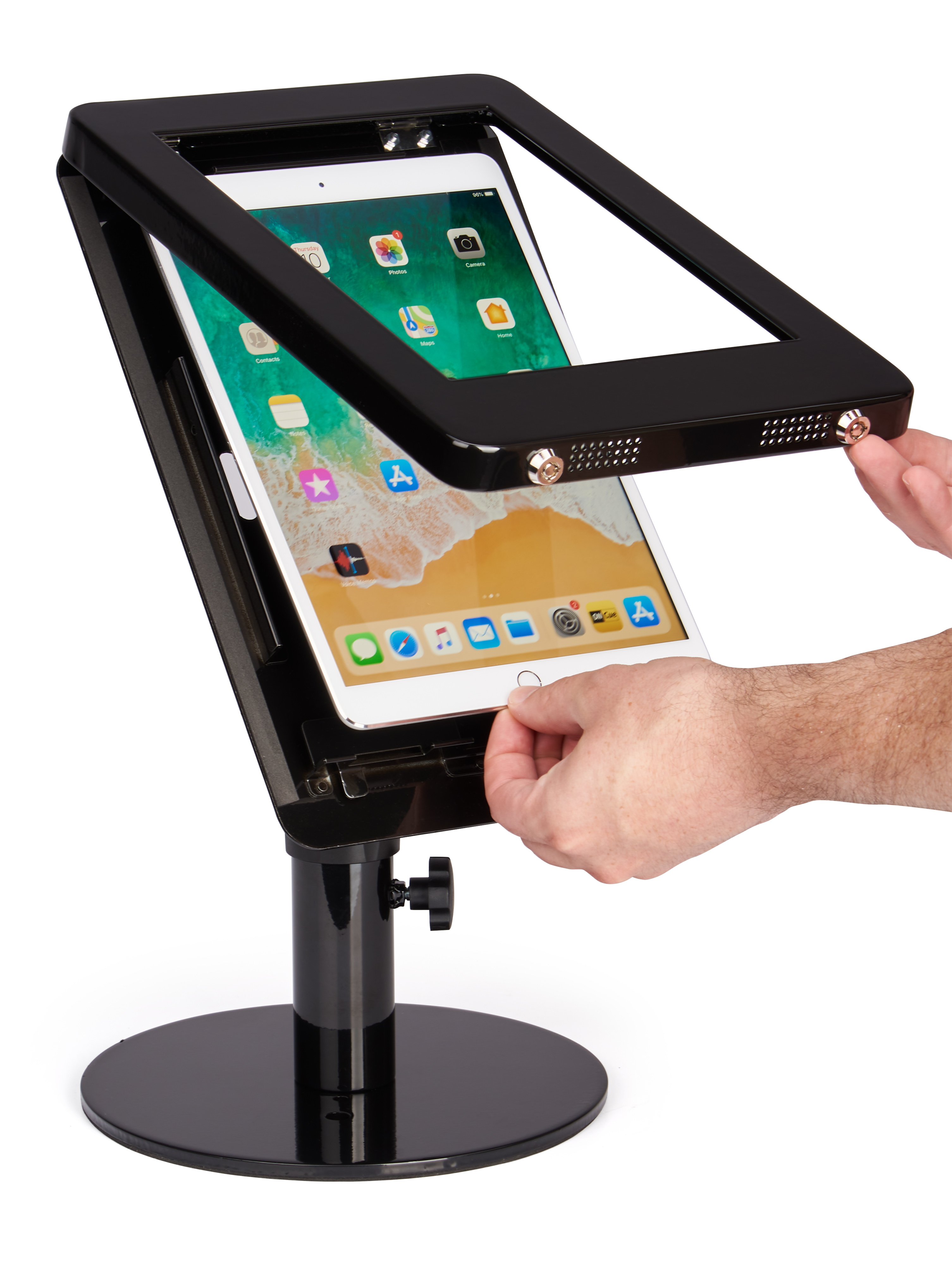 Navigator Series iPad Counter Stand, Hidden Home Button - Black or Silver - Image 5