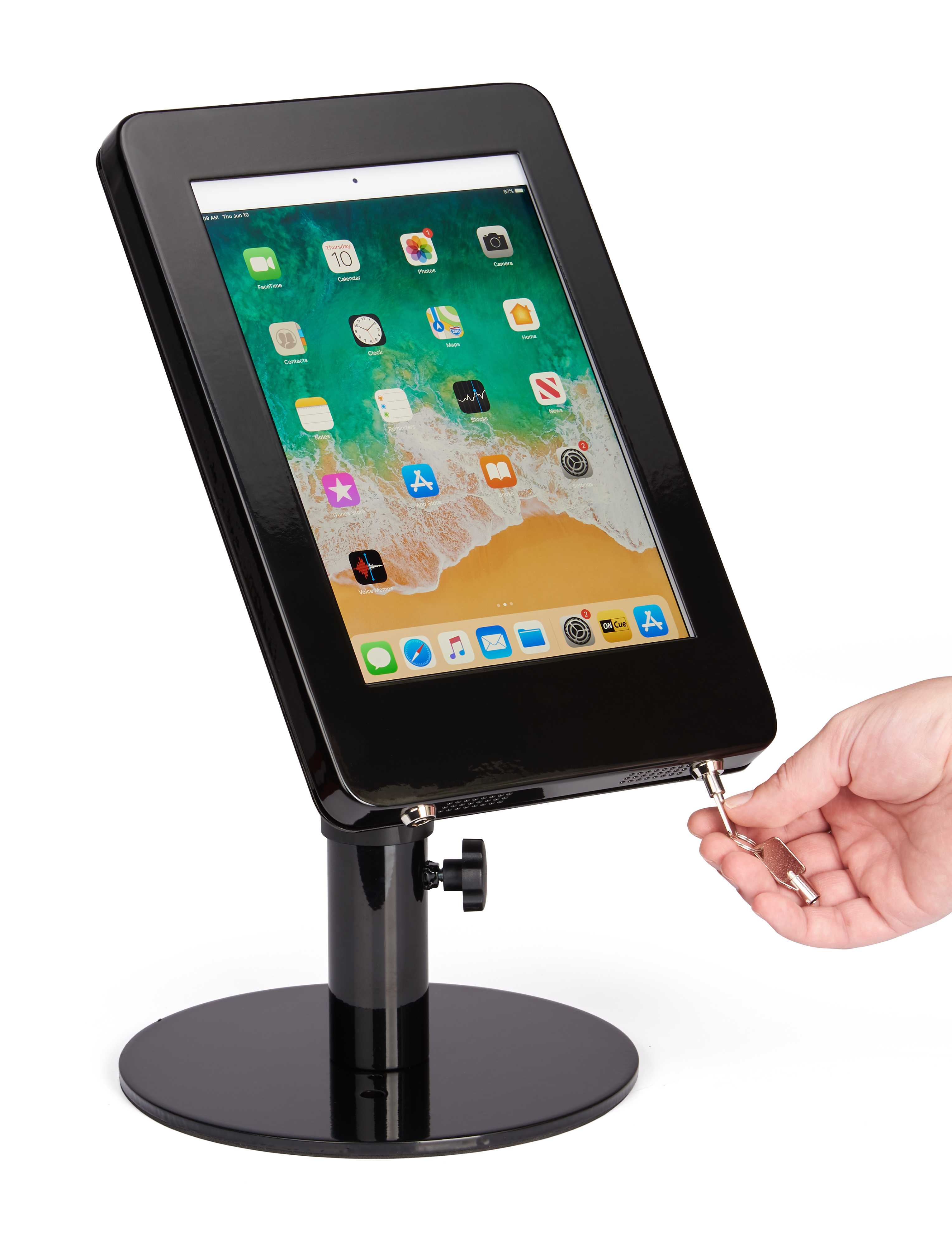 Navigator Series iPad Counter Stand, Hidden Home Button - Black or Silver - Image 6