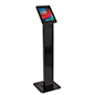 Black rotating standing iPad floor kiosk supports iPad Pro 12.9 3rd and 4th Generations