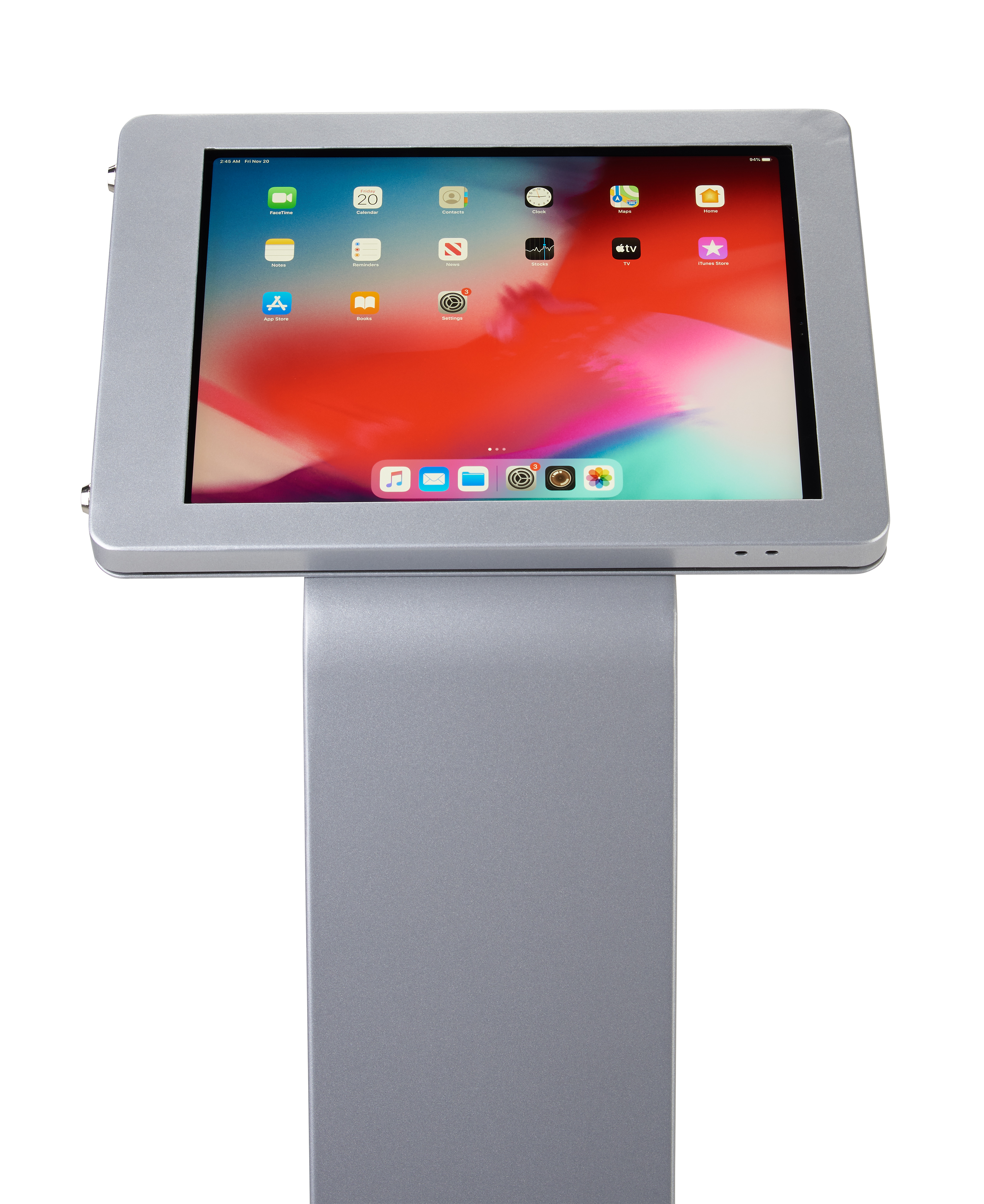 Navigator Series iPad Pro 12.9 Floor Stand w/ Cable Management - Black or Silver - Image 2