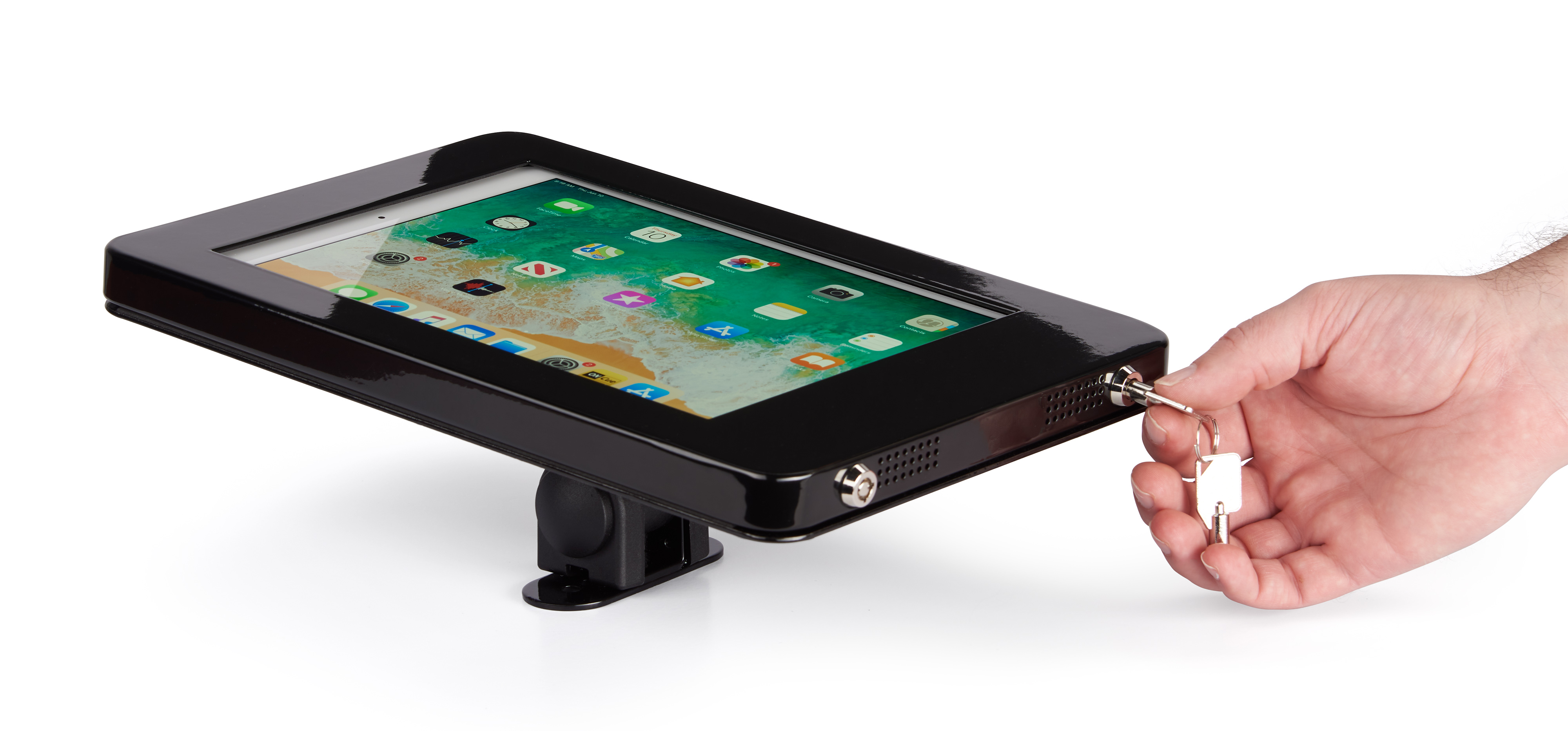 Navigator Series iPad 10.2 Wall Mount, Adjustable Enclosure w/ Lock - Black or Silver - Image 4