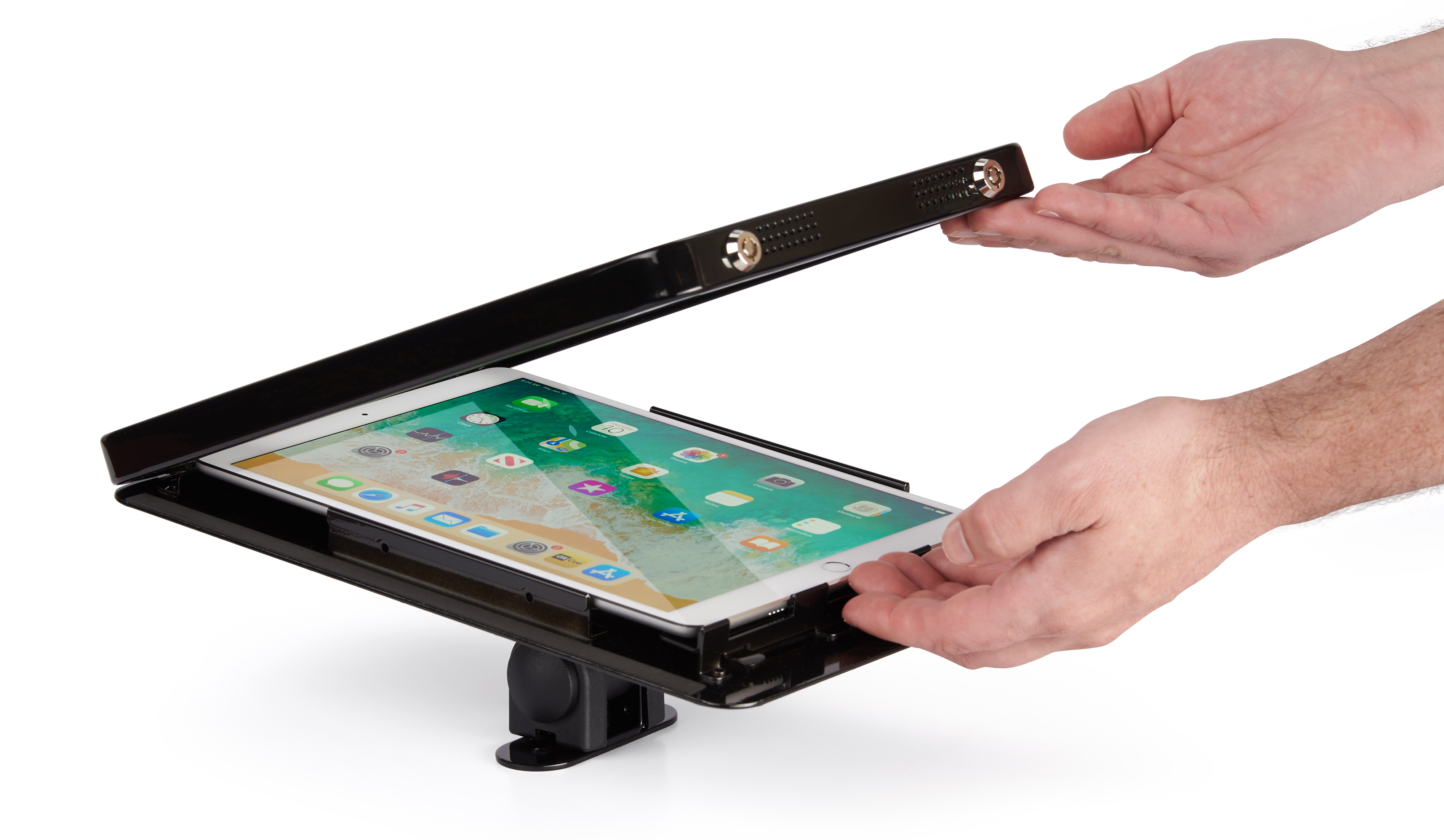 Navigator Series iPad 10.2 Wall Mount, Adjustable Enclosure w/ Lock - Black or Silver - Image 5