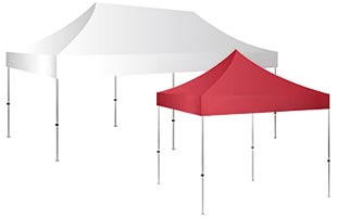 Non-printed pop-up canopies