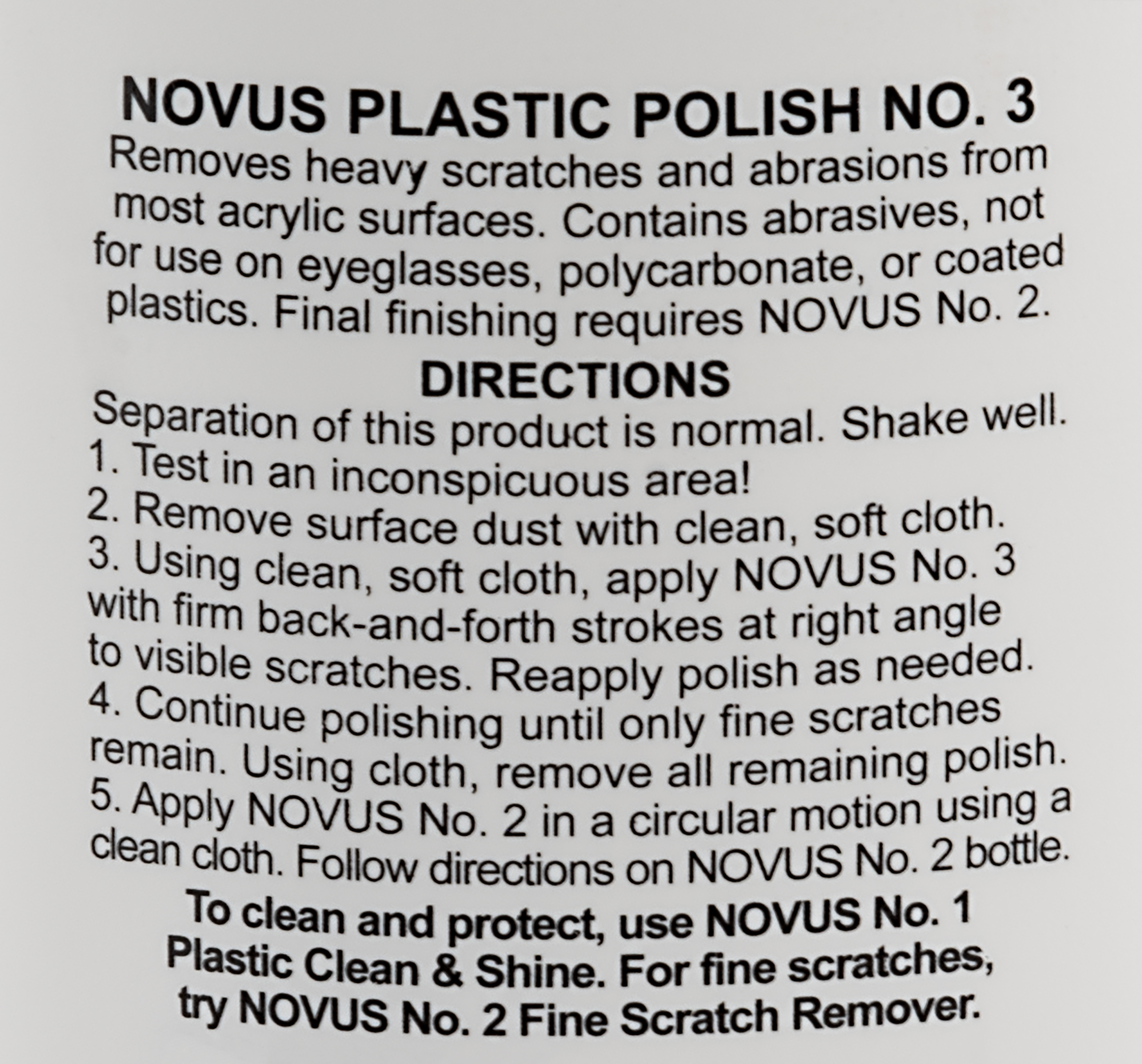 Novus Plastic Polish Kit #1, #2, & #3, 2oz. Bottles w/ Premium