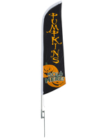 Halloween feather PUMPKINS message flag for holiday advertising