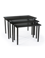 Black Nesting Tables with 3 Tiers