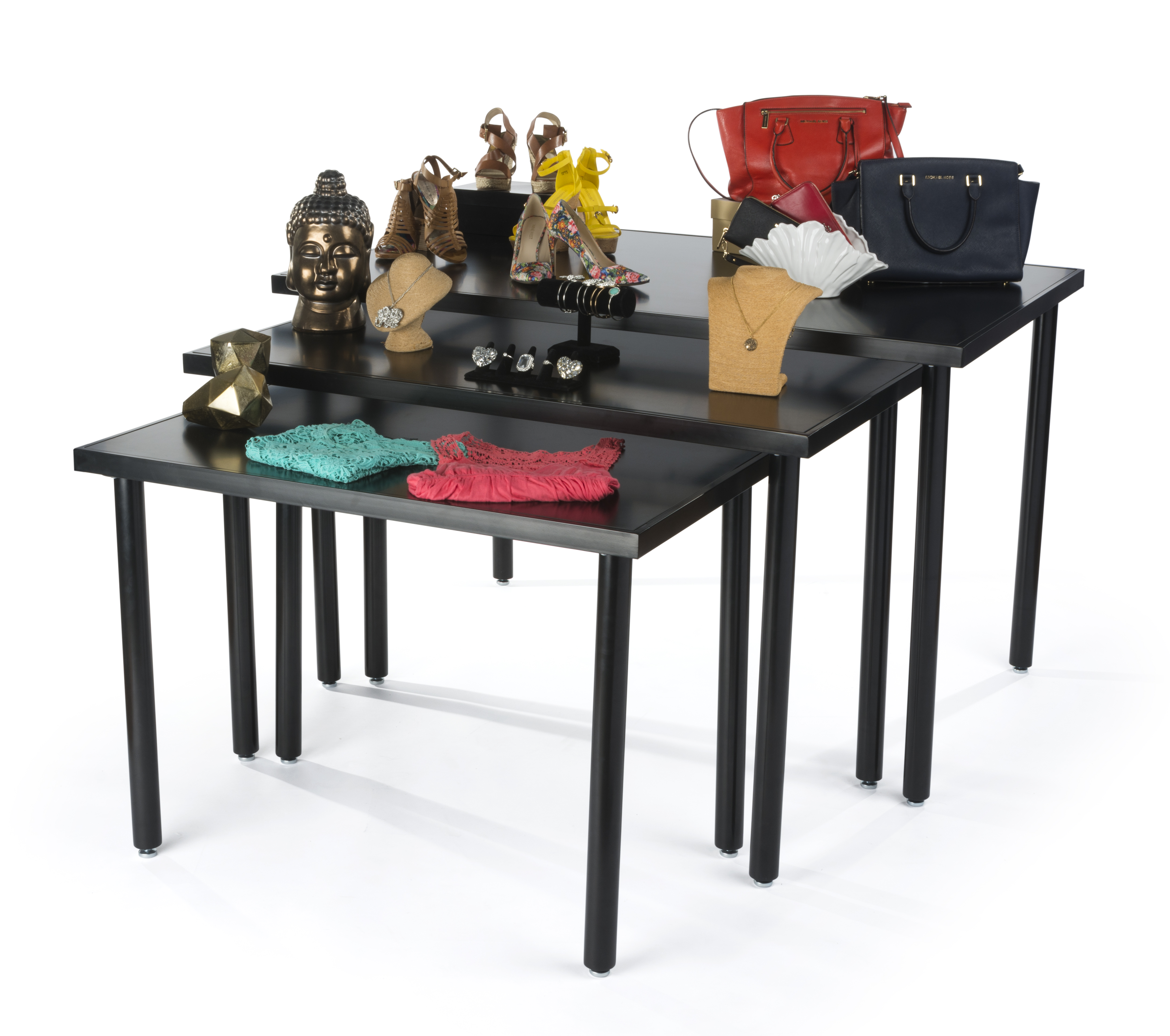 Nesting Display Tables, Rectangular, Set of 3 - Black - Image 2