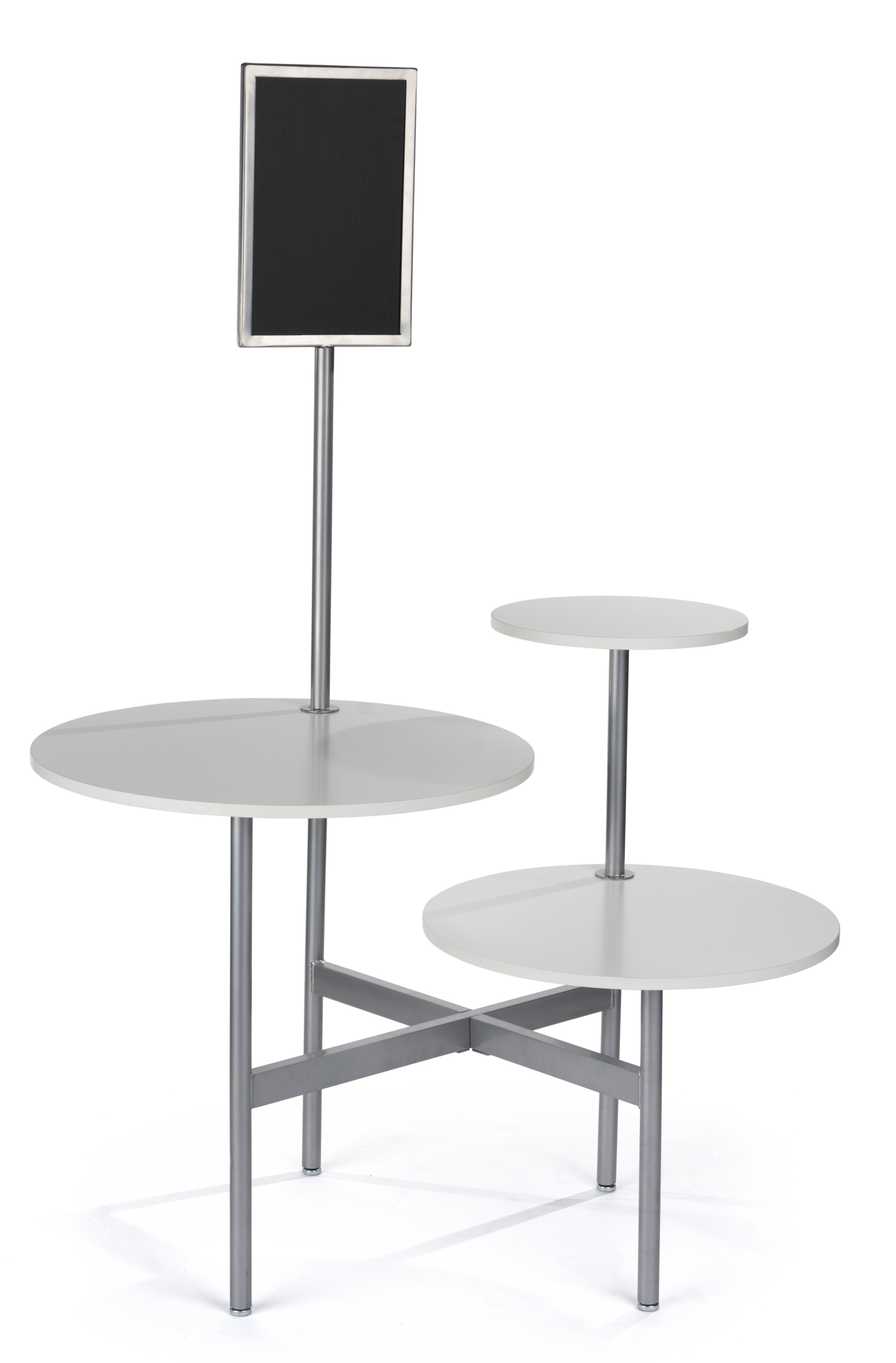 Modern Display Table | 3 Round Tabletops | Displays2Go
