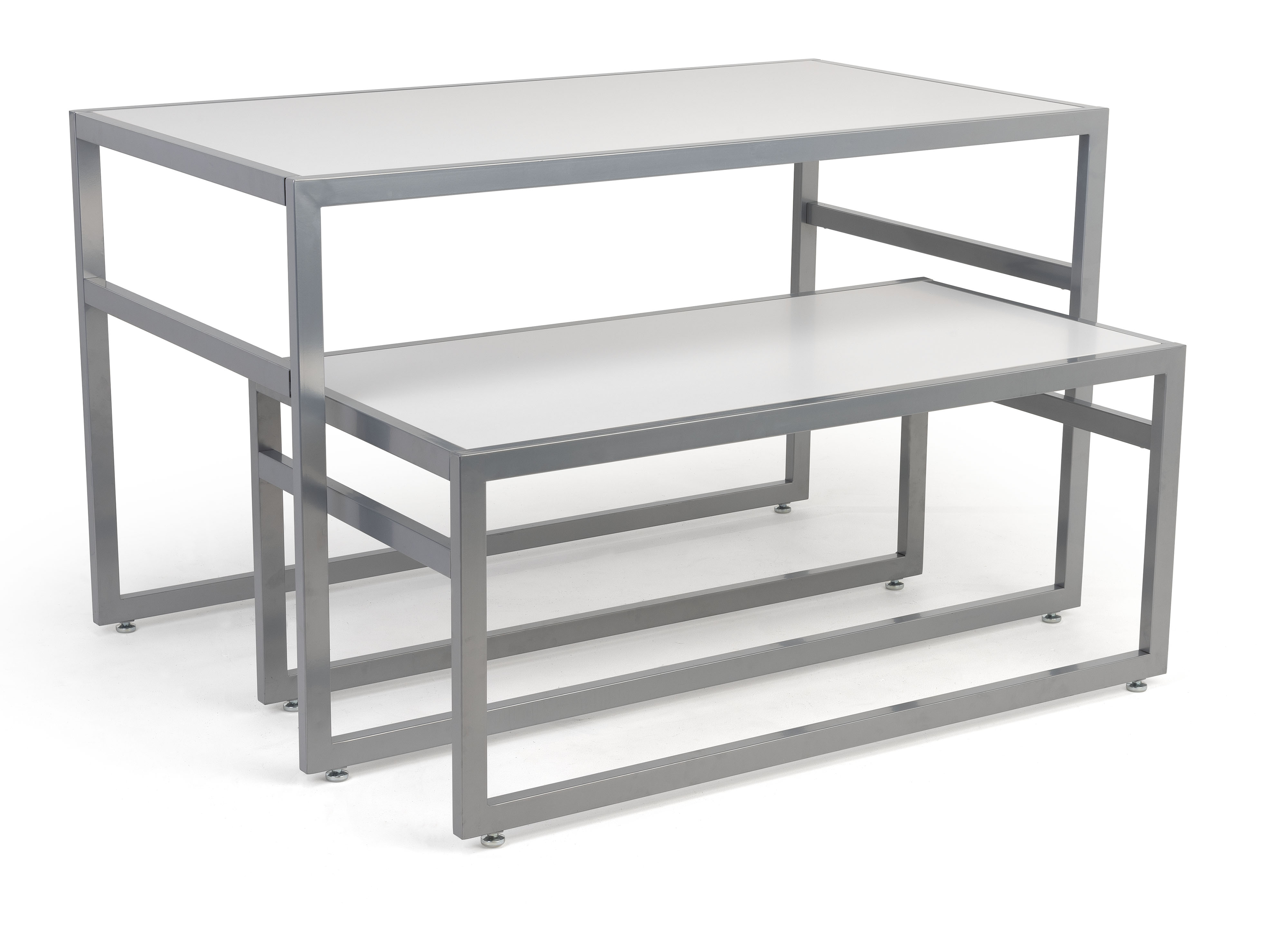 Nesting Display Tables, Rectangular, Set of 2 - White or Black - Image 2