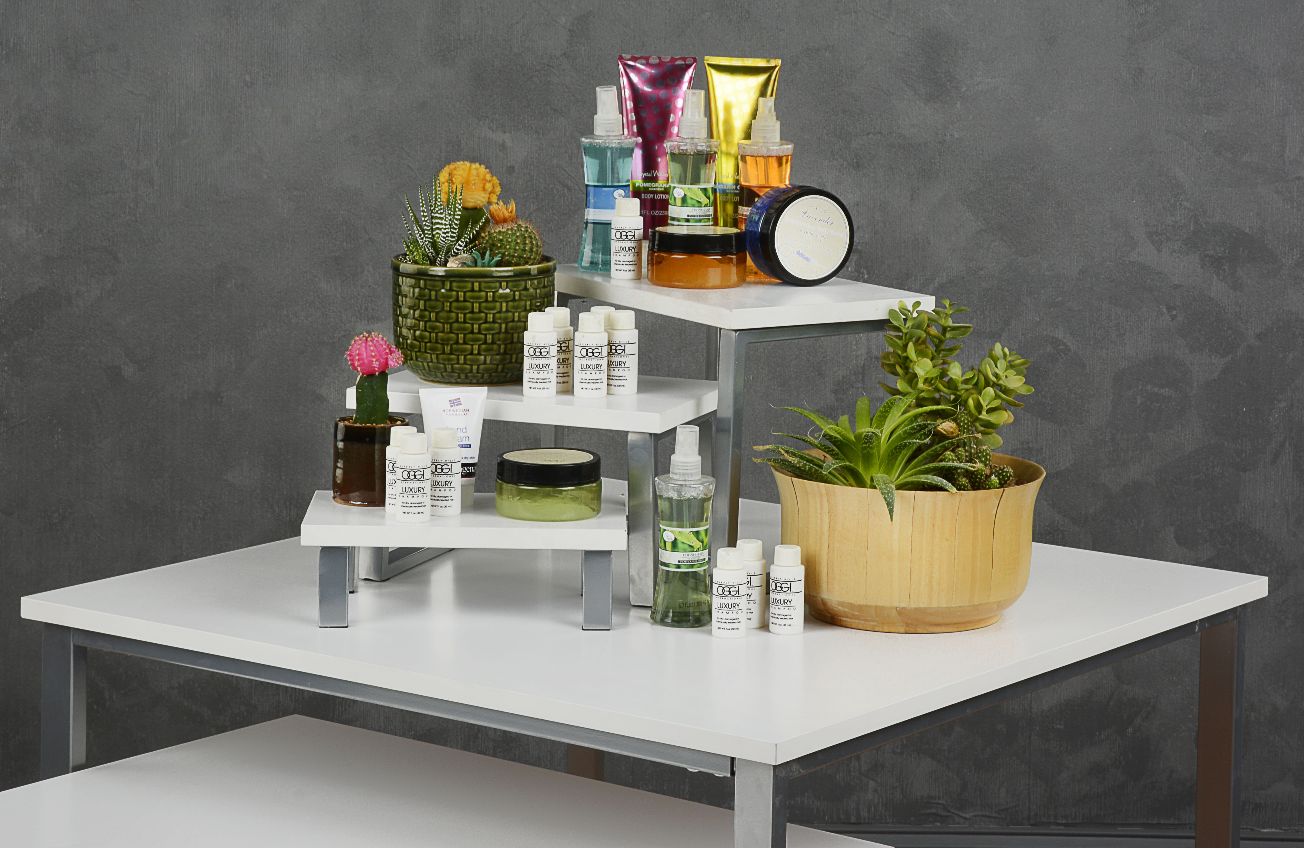 Nesting Table Risers | Set of 3 Tabletop Merchandise Holders | Displays2Go