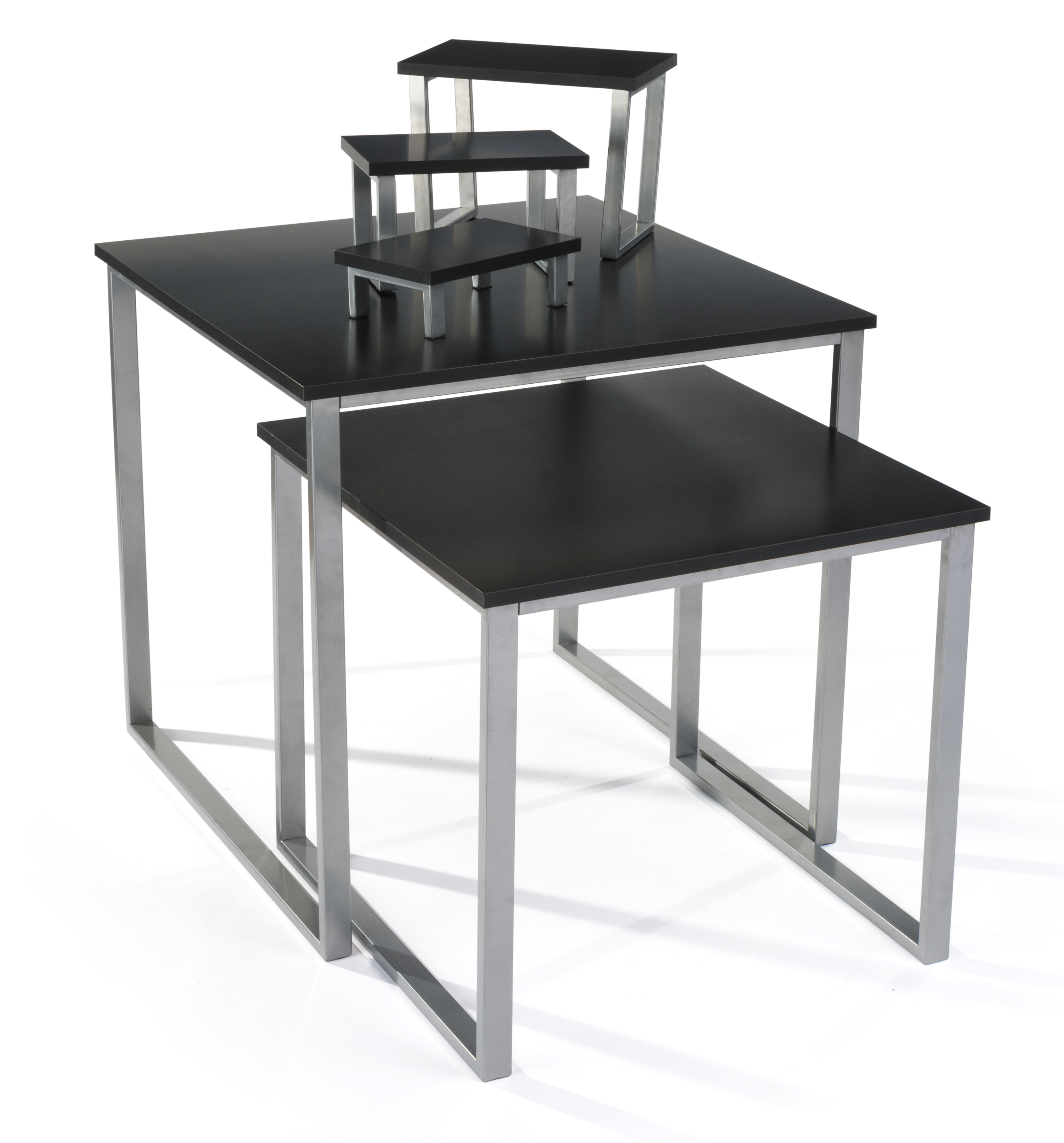 Black Nesting Table Set | Scratch Resistant Surface | Displays2Go