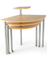 Maple Rotating Retail Display Table with 4 Tiers