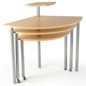 Maple Rotating Retail Display Table with Locking Casters