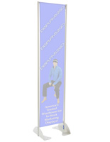 16" x 72" Gray Permanent Banner Stand w/o Graphic
