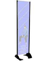 18" x 72" Black Permanent Banner Stand w/o Graphic; Made in U.S.A
