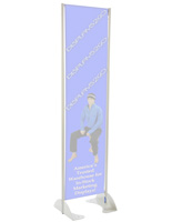 18" x 72" Gray Permanent Banner Stand Without Graphic