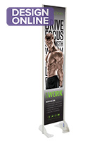 16" x 72" Gray Permanent Banner Stand with Single Sided Printing; w/ Powder Coated Finish