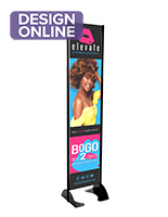 18" x 72" Black Permanent Banner Stand w/ Single Sided Graphic; For Retail Environments