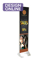 18" x 72" Gray Permanent Banner Stand w/ Single Sided Graphic; Sustains Most Weather