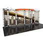 Truss trade show exhibit display booth with portable storage cases