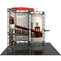 Portable 10x10 truss trade show booth with molded storage cases