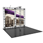 Portable 10ft trade show booth display kit with molded storage cases