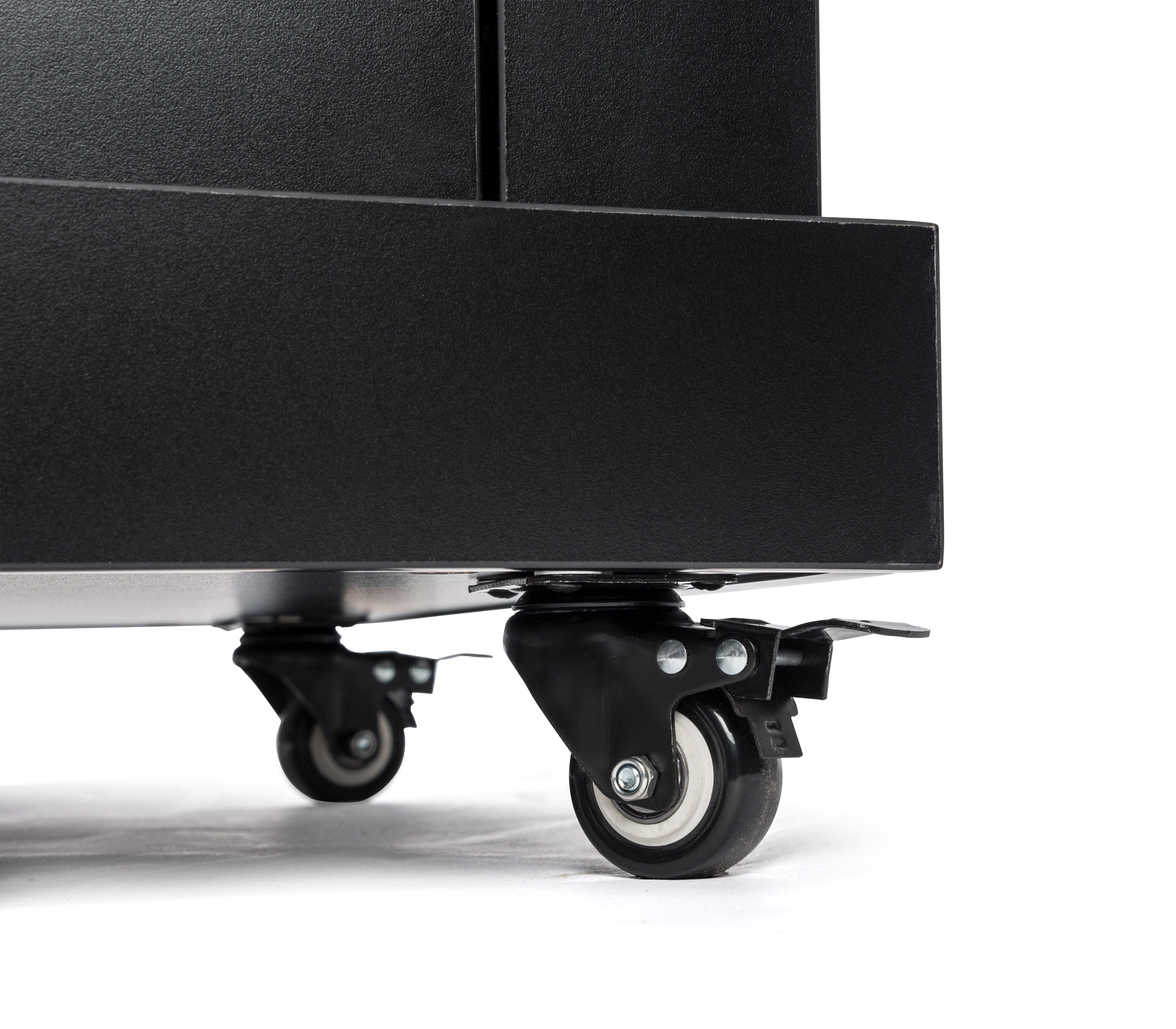 Mobile Lectern with Enclosed Cabinet, Pull-out Shelf, Locking Wheels - Black - Image 7
