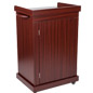 Rolling mahogany lecture podium with cabinet