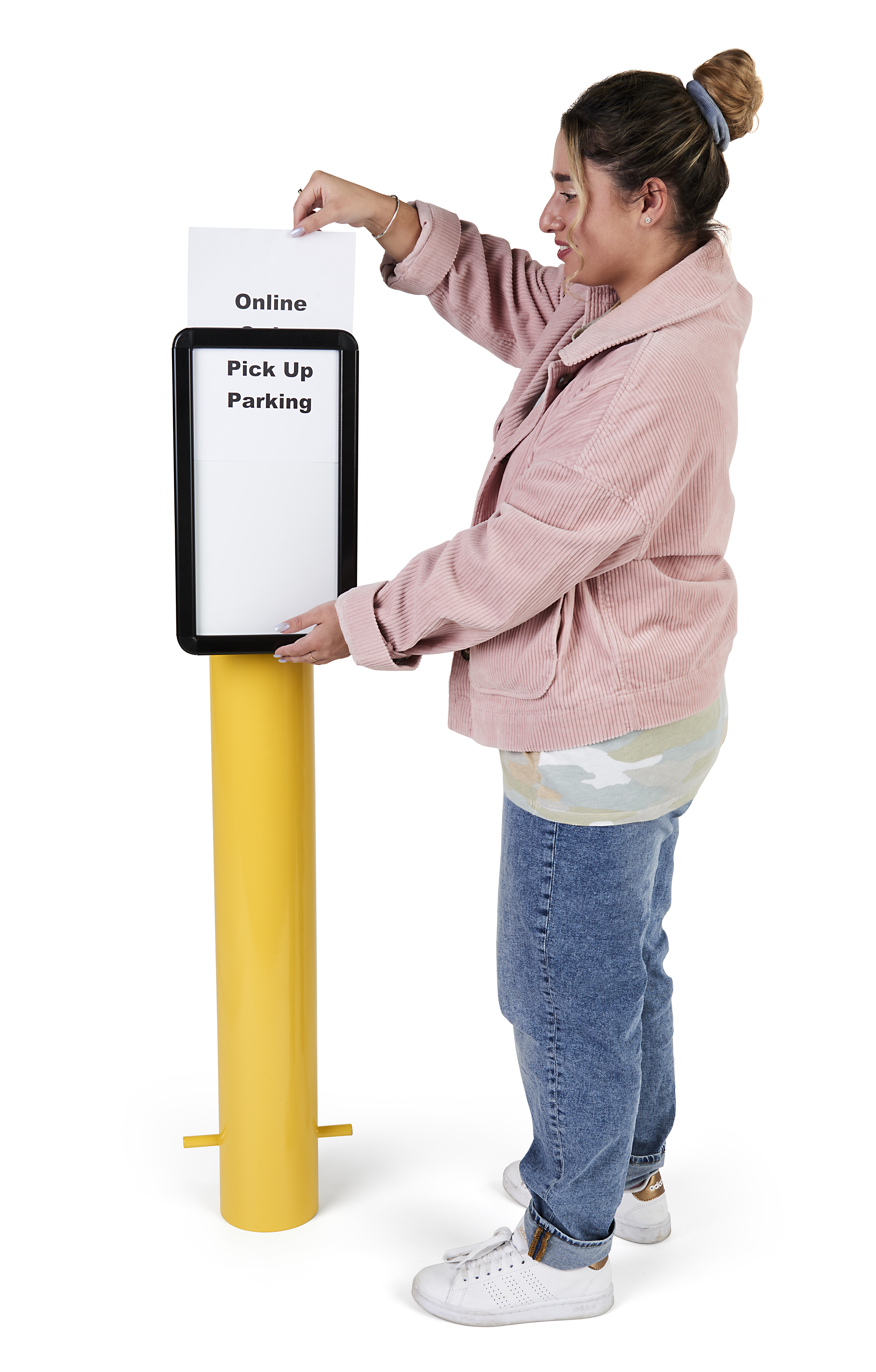 Bollard Mount Sign Frame | Exterior Signage for Safety Posts | Displays2Go