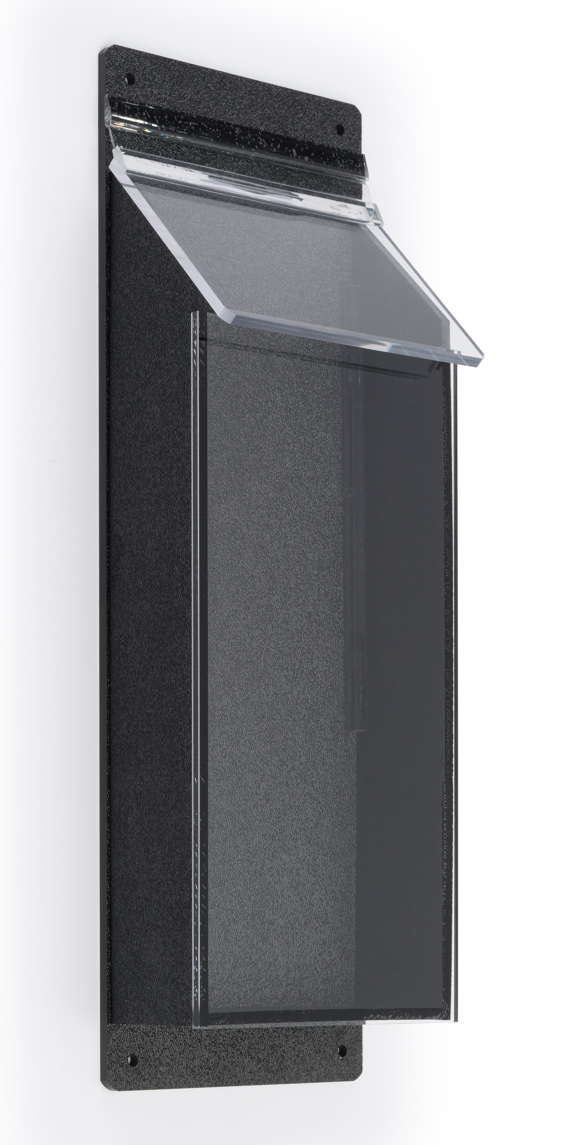 Outdoor Acrylic Brochure Wall Rack, Hinged Lid - Black - Image 2